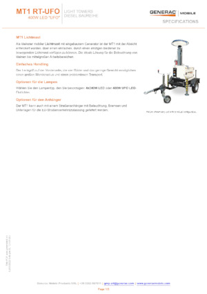 लाइट टावर Generac Mobile MT 1 LED