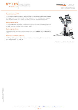 लाइट टावर Generac Mobile MT 1 LED