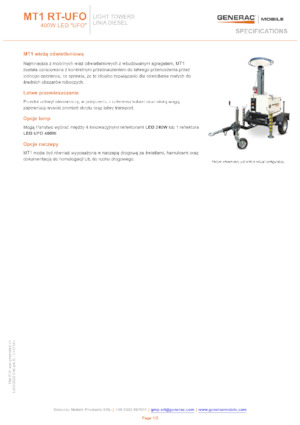 लाइट टावर Generac Mobile MT 1 LED