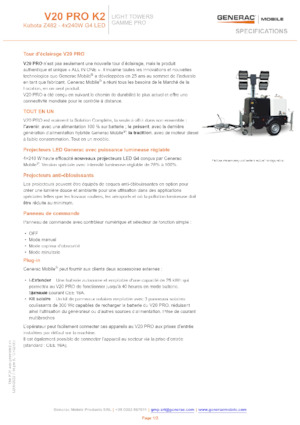 लाइट टावर Generac Mobile V 20 Pro