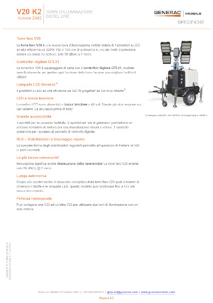 लाइट टावर Generac Mobile V 20 K2