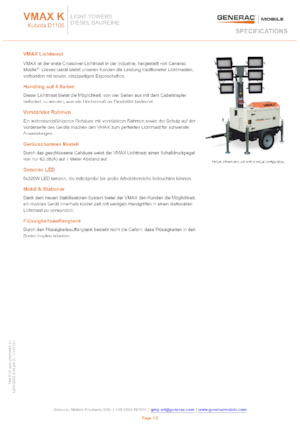 लाइट टावर Generac Mobile VMAX