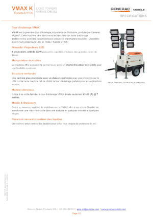 लाइट टावर Generac Mobile VMAX