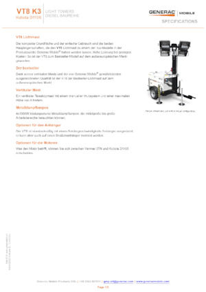 लाइट टावर Generac Mobile VT 8 K3