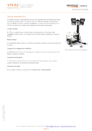 लाइट टावर Generac Mobile VT 8 K3