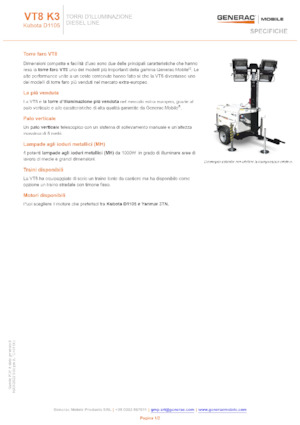 लाइट टावर Generac Mobile VT 8 K3