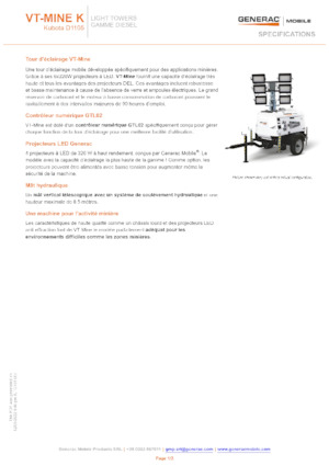 लाइट टावर Generac Mobile VT-MINE K