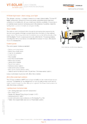 लाइट टावर Generac Mobile VT-Solar