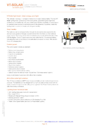 लाइट टावर Generac Mobile VT-Solar