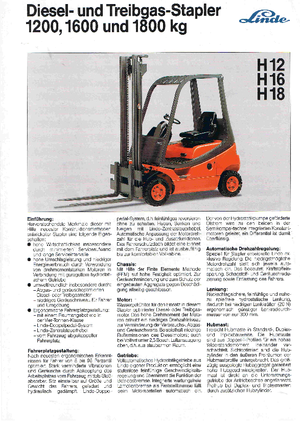 एलपीजी फोर्कलिफ्ट Linde H 18 T