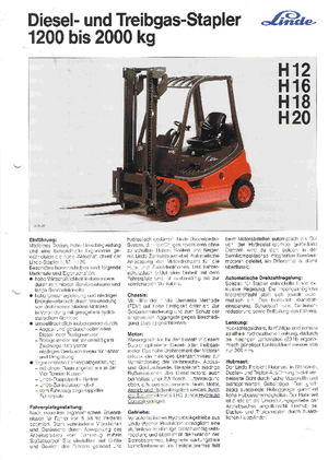 डीजल एक्सप्लोजन प्रूफ फोर्कलिफ्ट Linde H 20 T