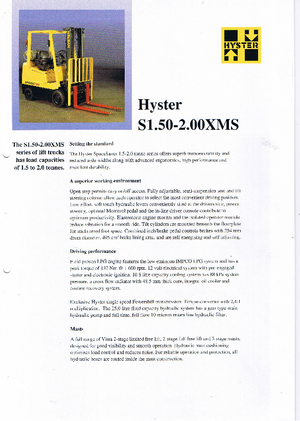 एलपीजी फोर्कलिफ्ट Hyster S 1.75 XM