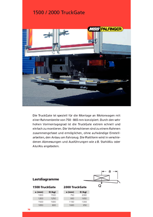 लोडिंग प्लेटफॉर्म MBB Palfinger 2000 TruckGate