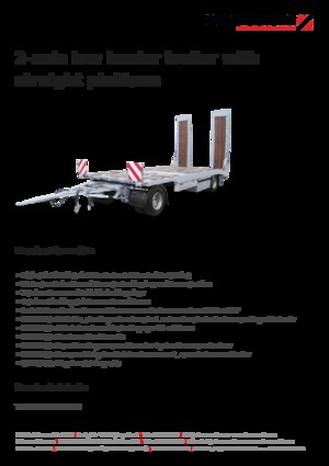 लोबेड ट्रेलर Schwarzmüller 2-axle low loader trailer with straight platform