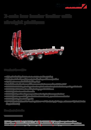 लोबेड ट्रेलर Schwarzmüller 3-axle low loader trailer with straight platform