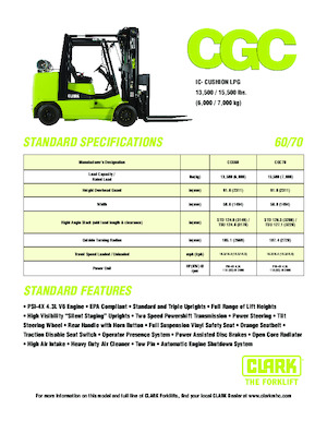 एलपीजी फोर्कलिफ्ट Clark CGC 70