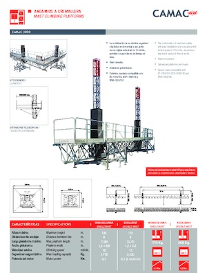 मास्ट क्लाइम्बिंग वर्क प्लेटफॉर्म CAMAC Camac 3000 Selfstanding