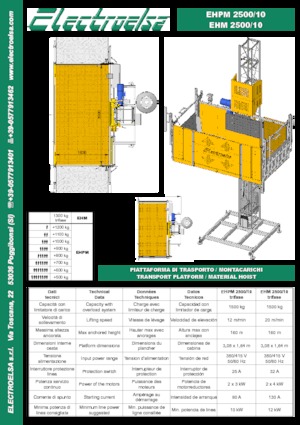 इंडस्ट्रियल होइस्ट Electroelsa EHPM 2500/10