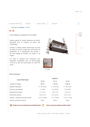 मास्ट क्लाइम्बिंग वर्क प्लेटफॉर्म Saltec PL 40