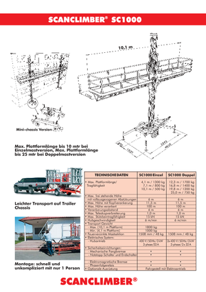 मास्ट क्लाइम्बिंग वर्क प्लेटफॉर्म Scanclimber SC 1000 E
