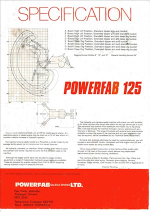 मिनी एक्सकेवेटर Powerfab 125 WT*
