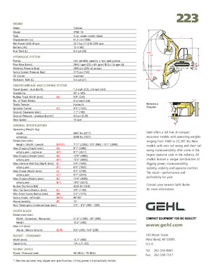 मिनी एक्सकेवेटर Gehl 223 
