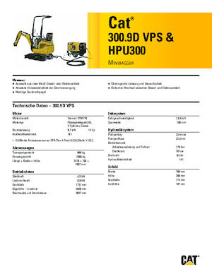 मिनी एक्सकेवेटर Caterpillar 300.9D VPS 