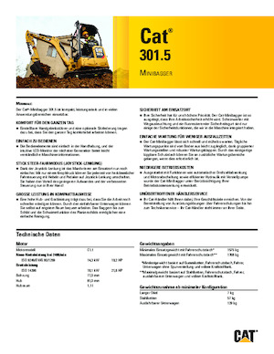 मिनी एक्सकेवेटर Caterpillar 301.5