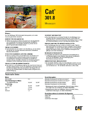 मिनी एक्सकेवेटर Caterpillar 301.8