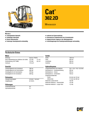मिनी एक्सकेवेटर Caterpillar 302.2D