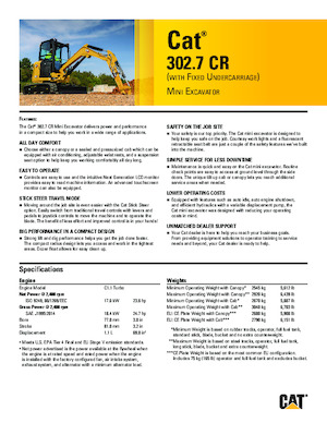 मिनी एक्सकेवेटर Caterpillar 302.7 CR