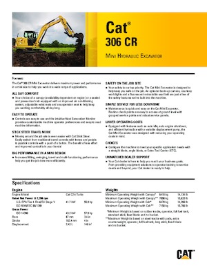 क्रॉलर एक्सकेवेटर Caterpillar 306 CR