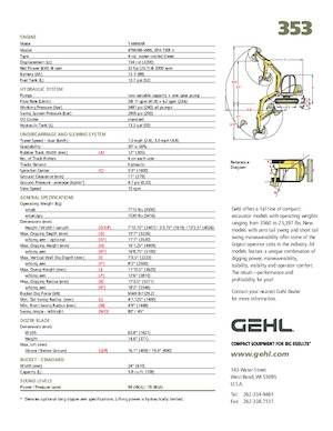 मिनी एक्सकेवेटर Gehl 353 
