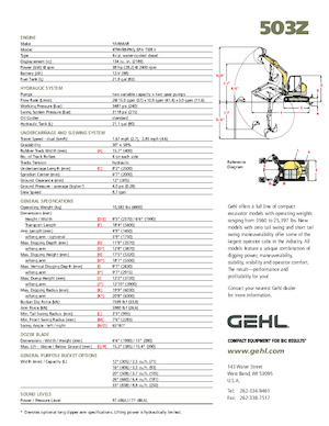 मिनी एक्सकेवेटर Gehl 503Z 