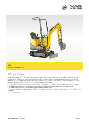 मिनी एक्सकेवेटर Neuson 803