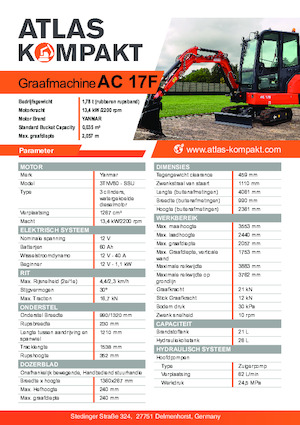 मिनी एक्सकेवेटर Atlas Kompakt AC 17F