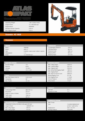 मिनी एक्सकेवेटर Atlas Kompakt AC 18UB