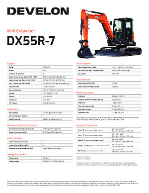 मिनी एक्सकेवेटर Develon DX55R-7