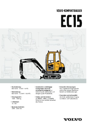 मिनी एक्सकेवेटर Volvo EC15 XR