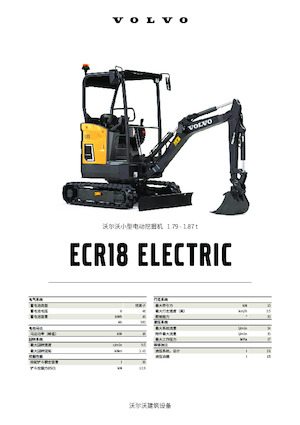 मिनी एक्सकेवेटर Volvo ECR18 ELECTRIC