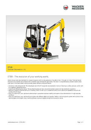 मिनी एक्सकेवेटर Wacker Neuson ET 18