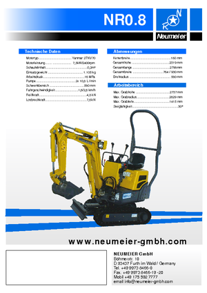 मिनी एक्सकेवेटर Neumeier NR 0.8