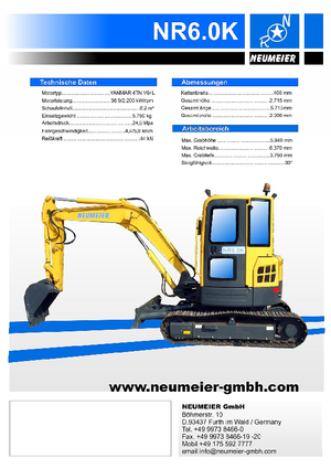 मिनी एक्सकेवेटर Neumeier NR 6.0 K