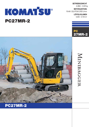 मिनी एक्सकेवेटर Komatsu PC27MR-2