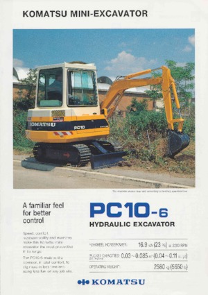 मिनी एक्सकेवेटर Komatsu PC10-6