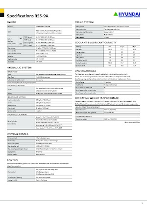 मिनी एक्सकेवेटर Hyundai R55-9A