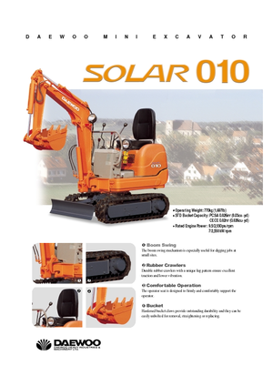 मिनी एक्सकेवेटर Doosan Solar 010