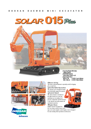 मिनी एक्सकेवेटर Doosan Solar 015 Plus