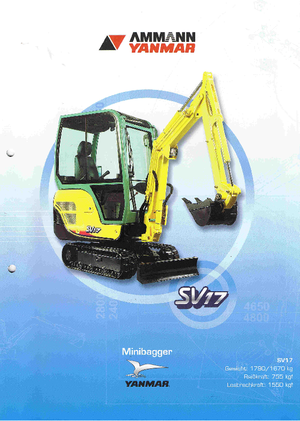 मिनी एक्सकेवेटर Yanmar SV17