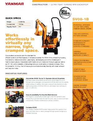 मिनी एक्सकेवेटर Yanmar SV08-1B